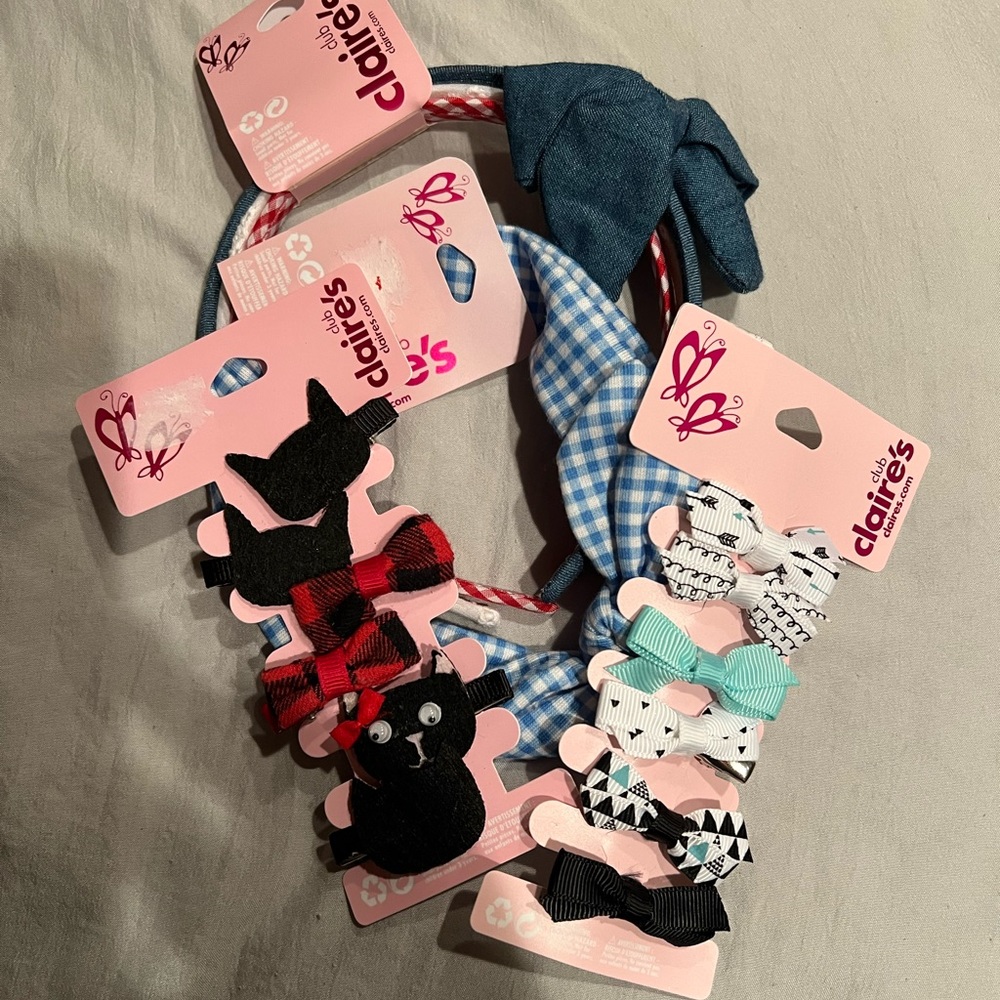 Assorted hair accessories from Claire’s.